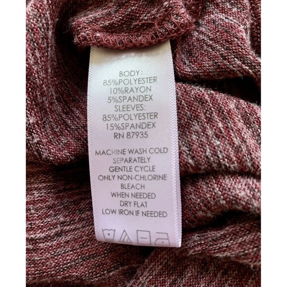 LOGO Lori Goldstein Maroon Assymetrical Pocket Full Zip Jacket Sweater Large - Picture 3 of 8